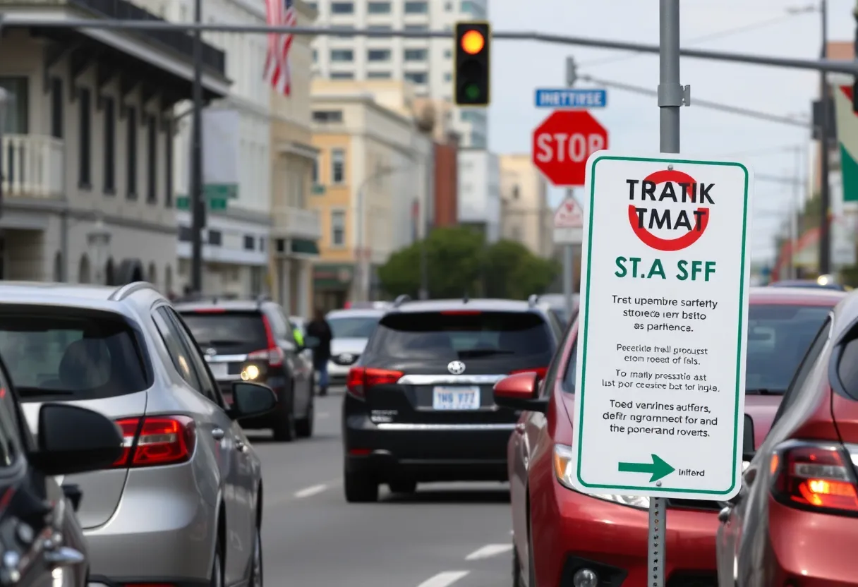 Traffic safety initiatives in a New Orleans street setting.