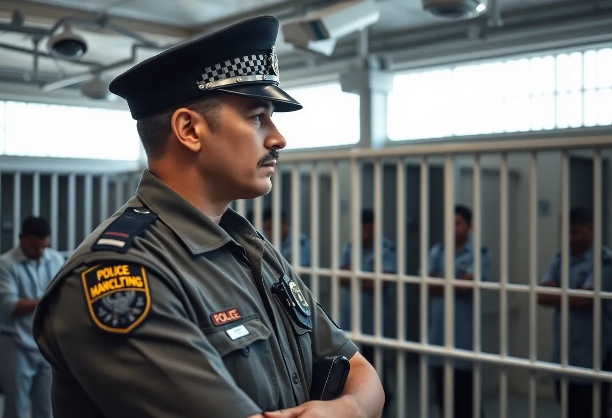 A view of a jail facility with visible security issues