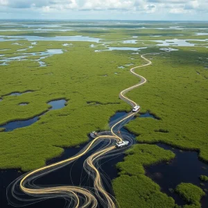 Responders work to clean up oil spill in Plaquemines Parish marshlands