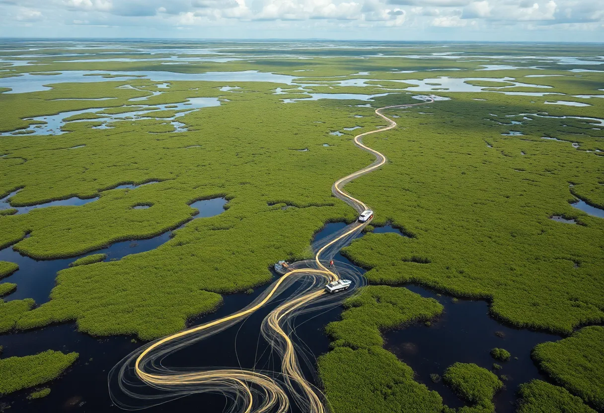 Responders work to clean up oil spill in Plaquemines Parish marshlands