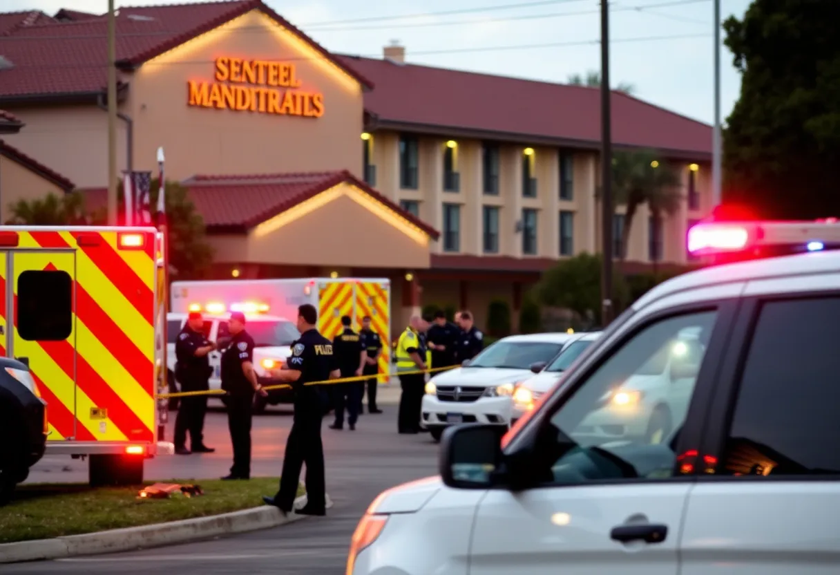 Police standoff outside a hotel in Terrytown following a shooting incident