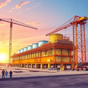 Construction site of the Woodside Energy LNG facility in Louisiana
