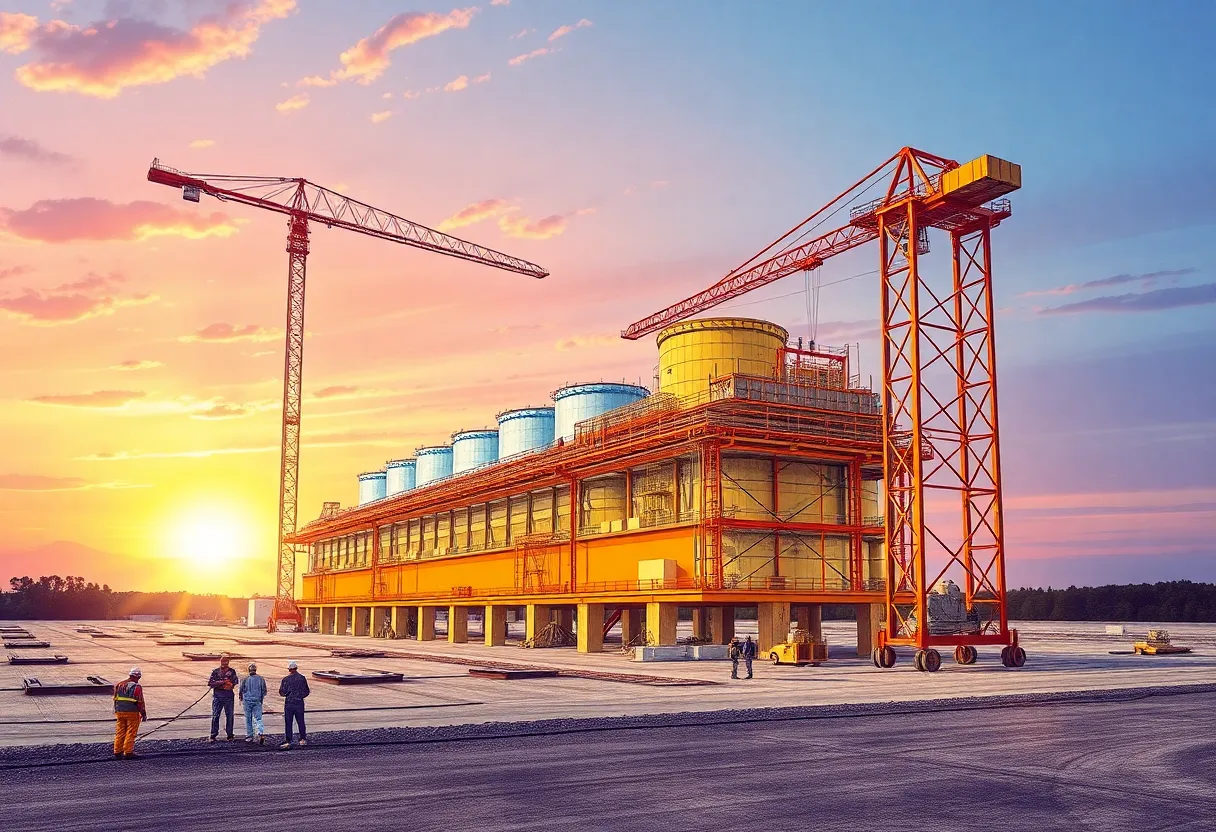 Construction site of the Woodside Energy LNG facility in Louisiana
