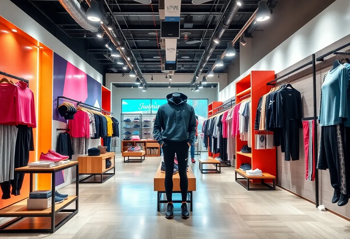 Interior view of Alo Yoga store at Lakeside Shopping Center