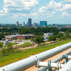 A view of Baton Rouge, Louisiana representing the energy sector.