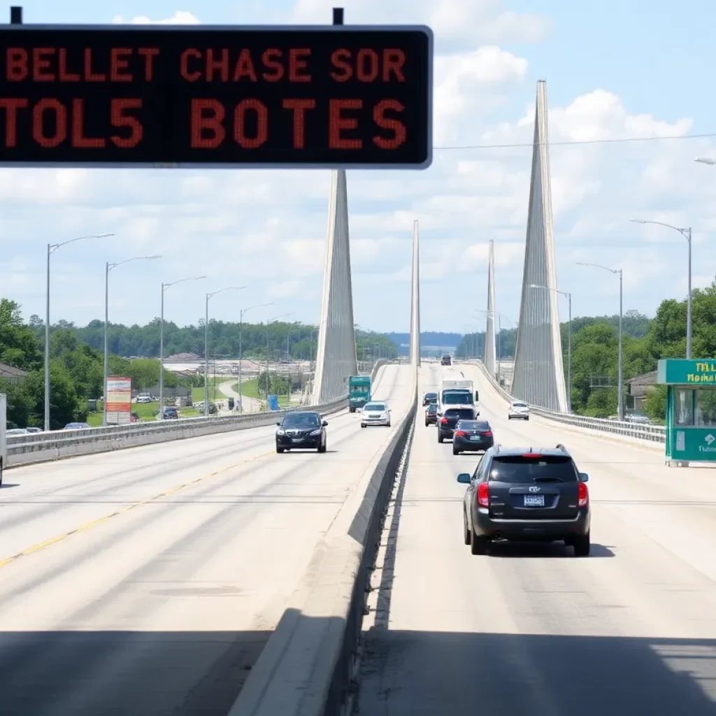 Belle Chasse Bridge with toll booths