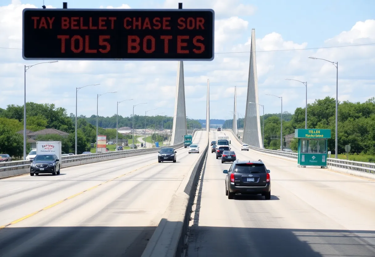 Belle Chasse Bridge with toll booths