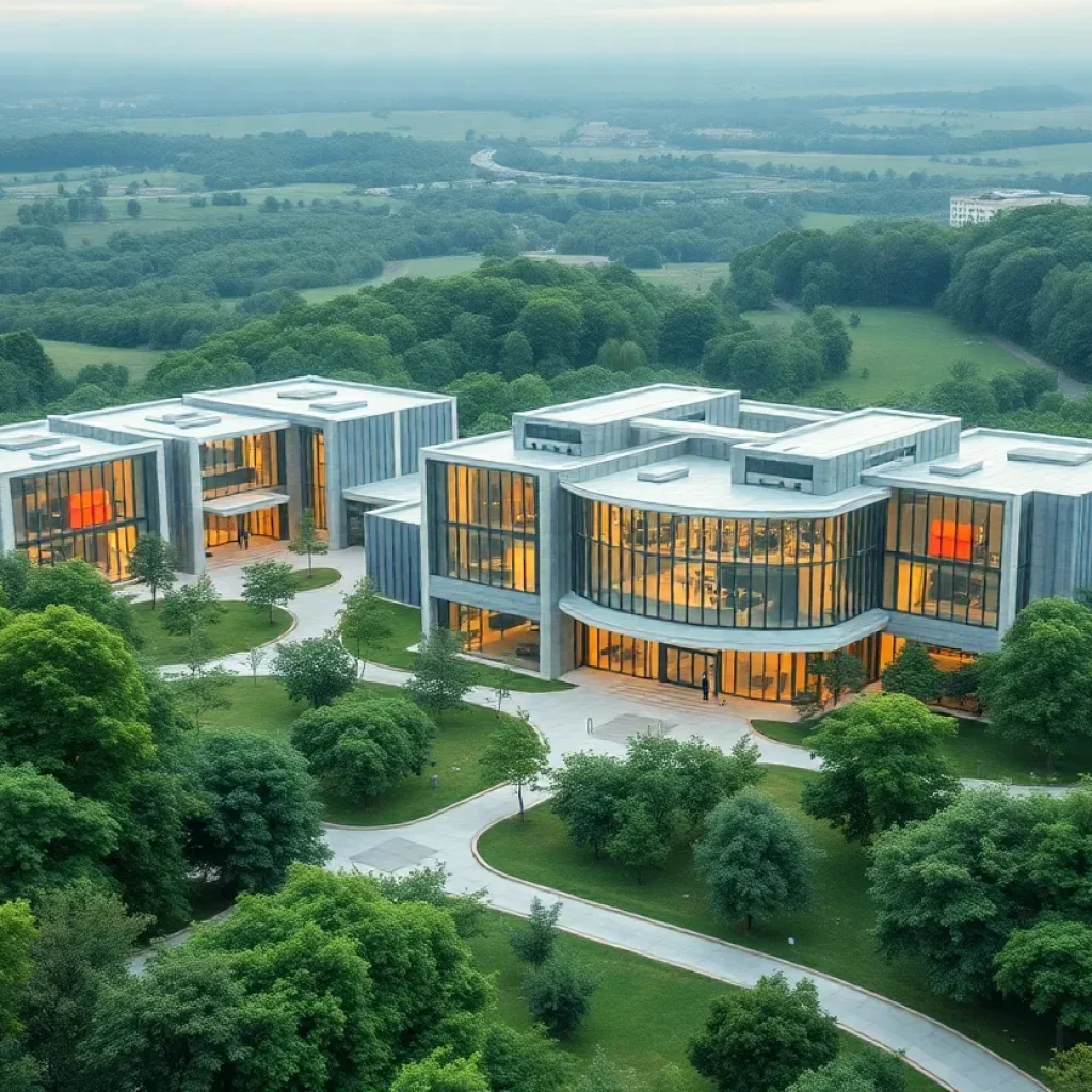 Rendering of the BrainHUB Innovation Campus in Terrebonne Parish