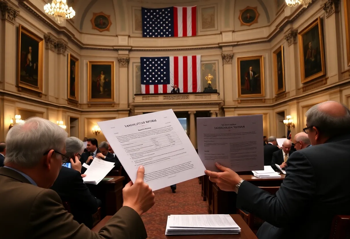 Legislators at the U.S. Capitol discussing tax and immigration reforms