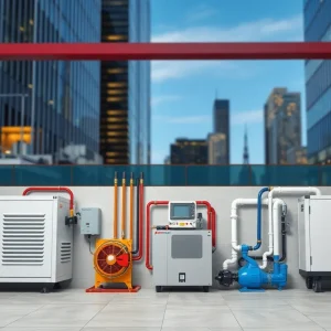 Image showcasing HVAC services in an urban setting