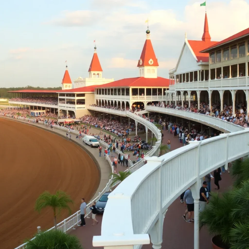 Panoramic view of Fair Grounds Race Course in New Orleans