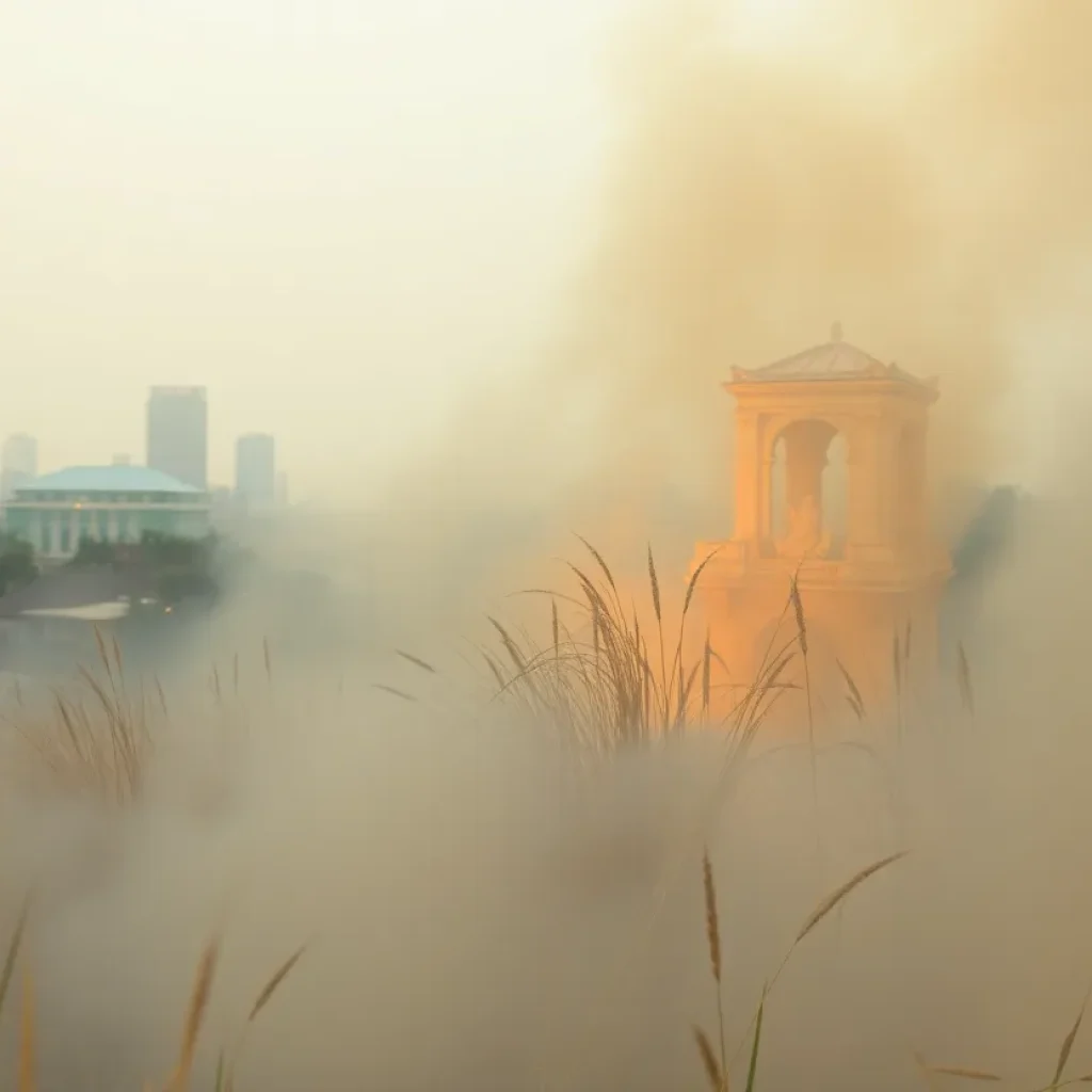 Grass fire in New Orleans affecting air quality