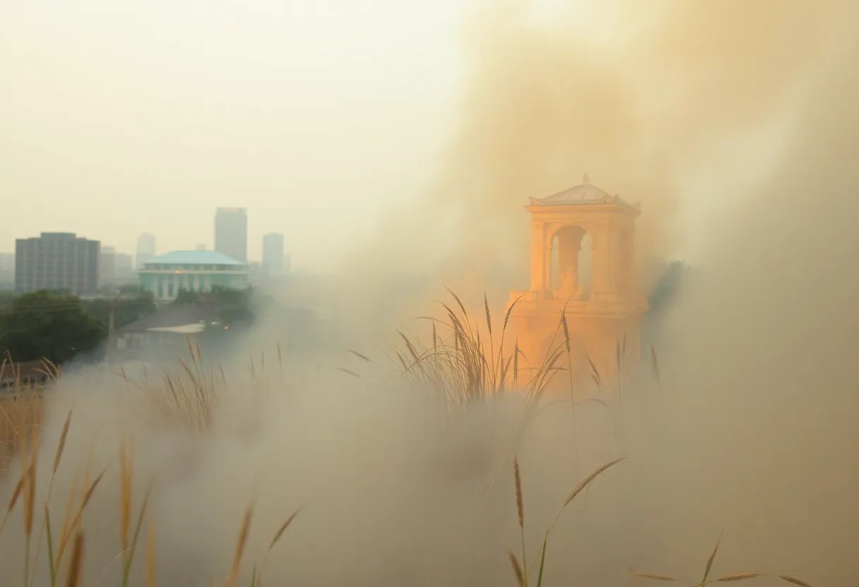 Grass fire in New Orleans affecting air quality