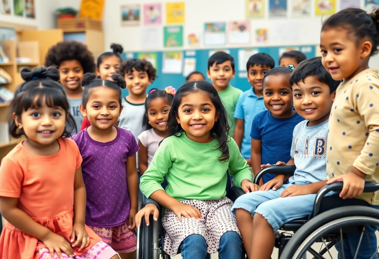 Children engaging in an inclusive classroom environment