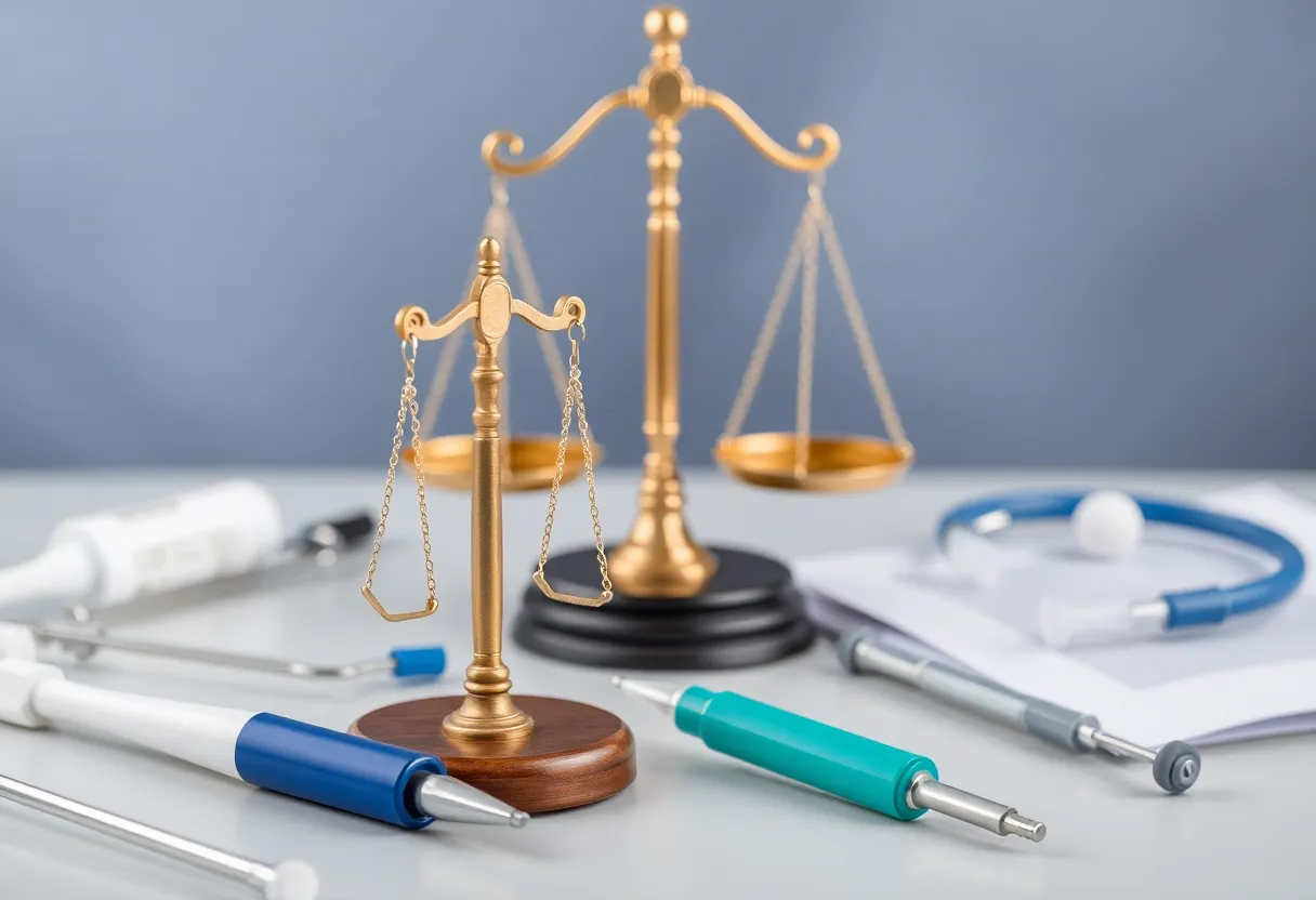 Abstract image representing a legal investigation in the medical field.