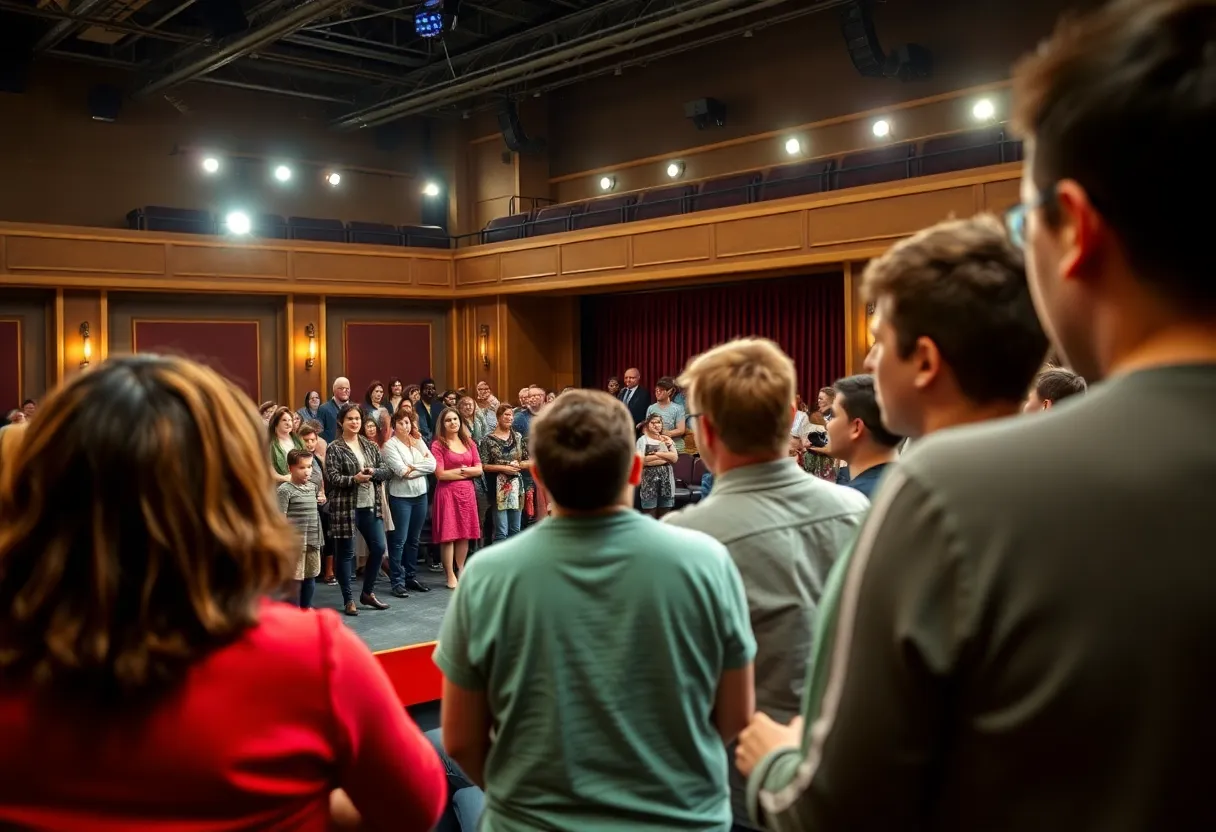 Actors auditioning at Le Petit Theatre