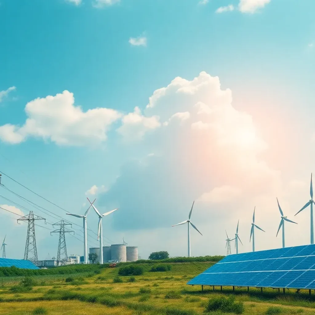 Visual representation of Louisiana's energy landscape showing natural gas and renewable sources