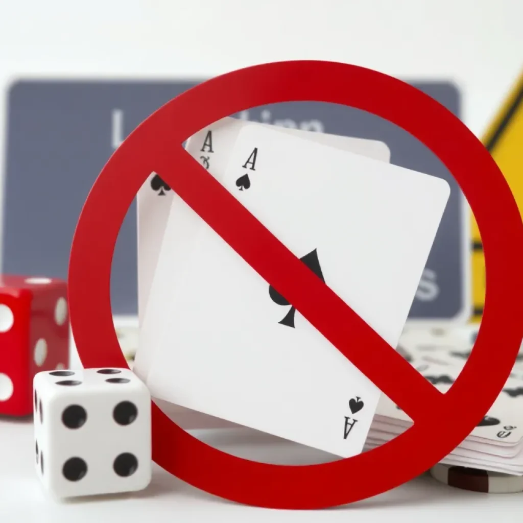 Symbolic representation of gambling regulations in Louisiana.