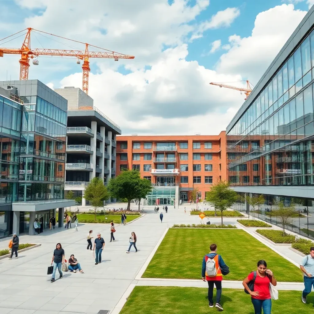 Construction and educational facilities at a Louisiana university