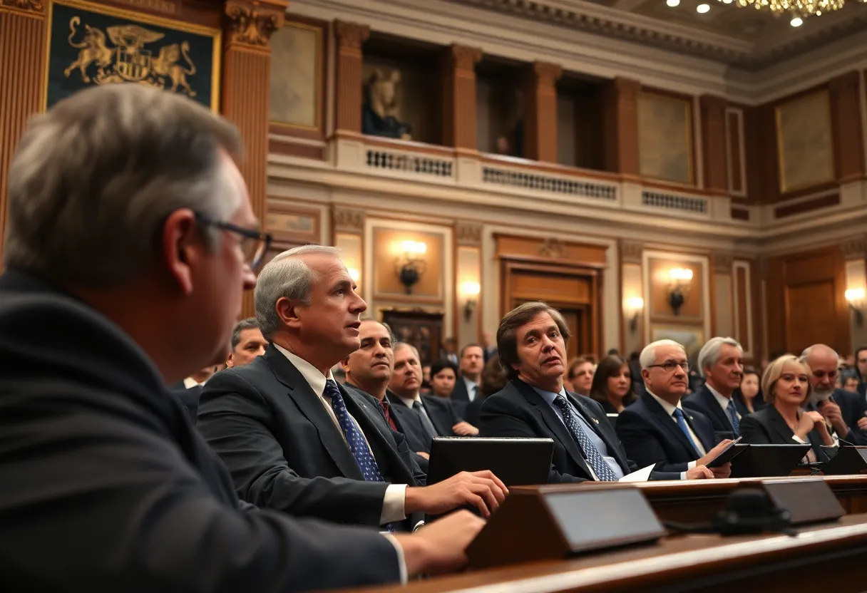 Lawmakers in Louisiana discussing insurance legislation