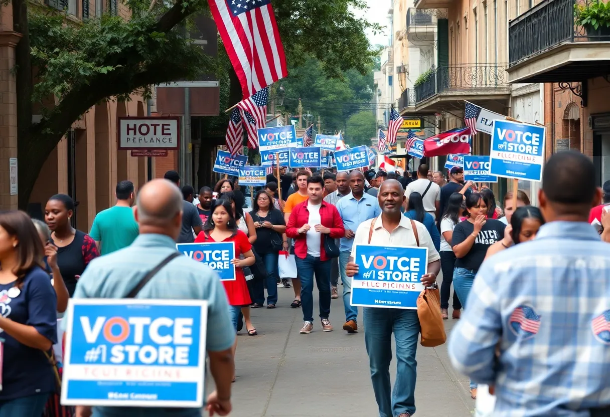 Community gathering during New Orleans election campaign