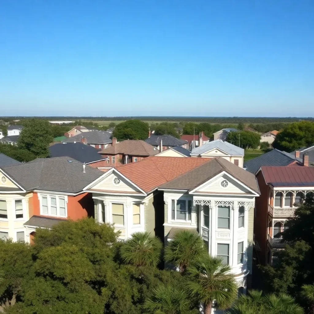 Residential homes in New Orleans showing various styles and renovations