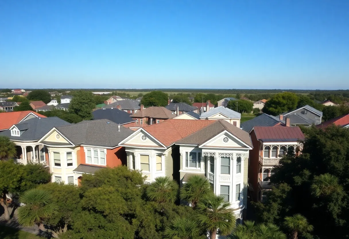 Residential homes in New Orleans showing various styles and renovations