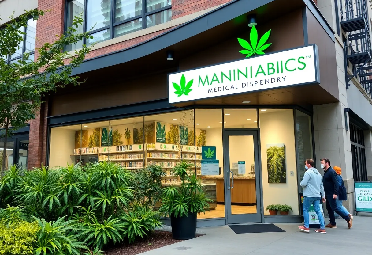 Exterior view of a new medical marijuana dispensary in New Orleans.