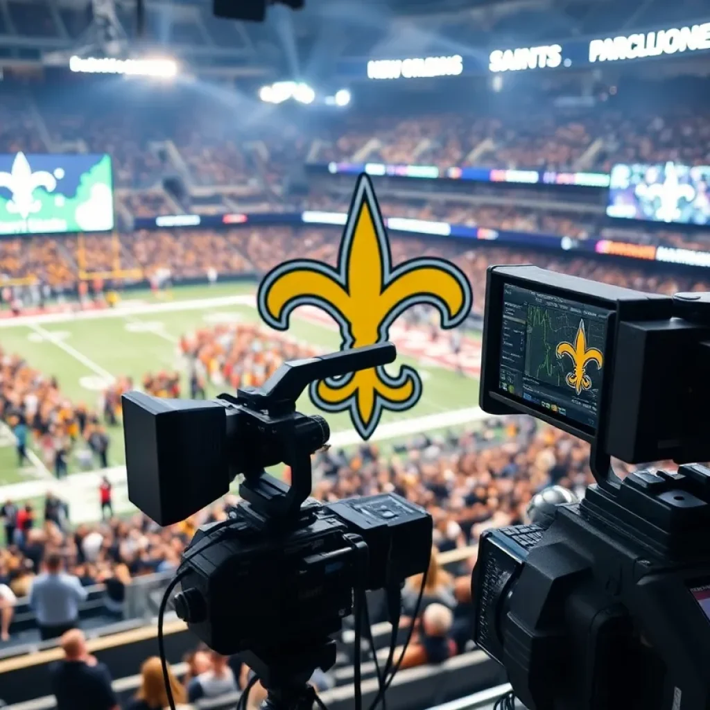 Football fans at a New Orleans Saints game