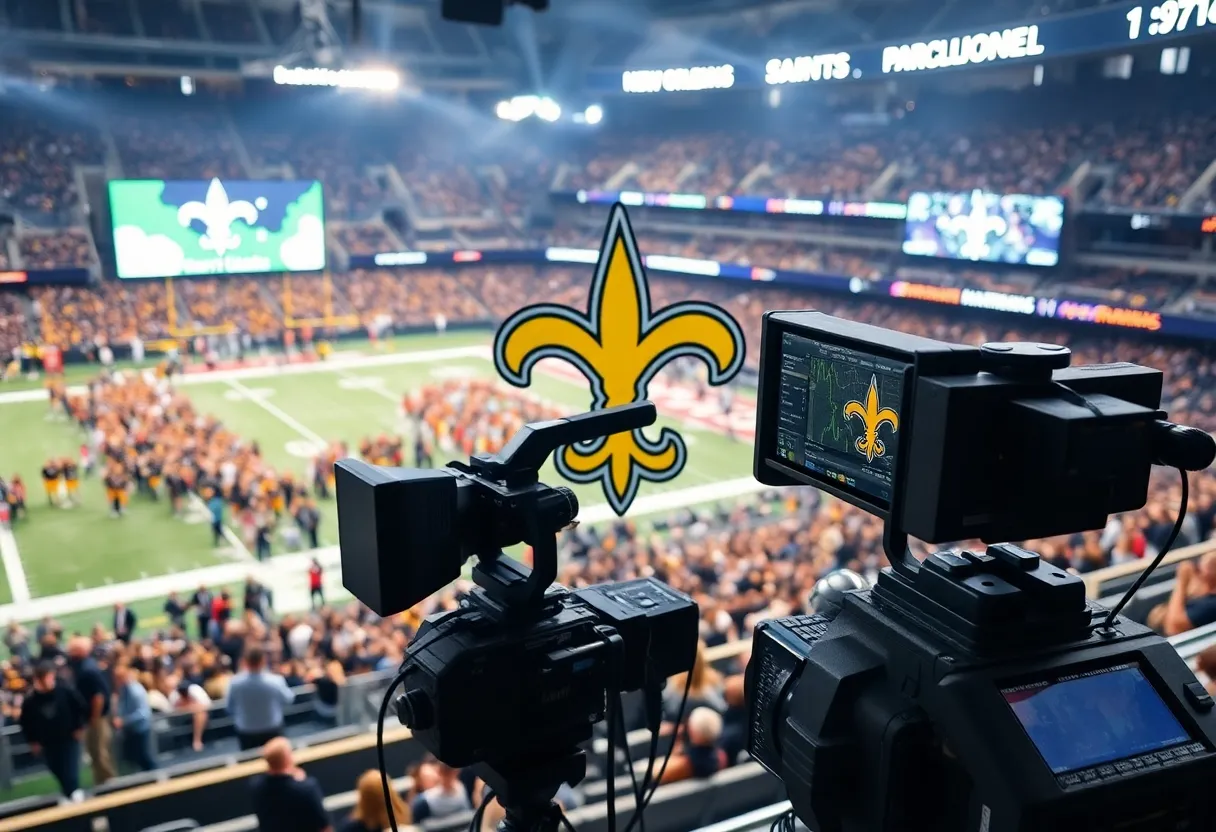 Football fans at a New Orleans Saints game