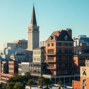 Skyline of New Orleans showcasing modern architecture