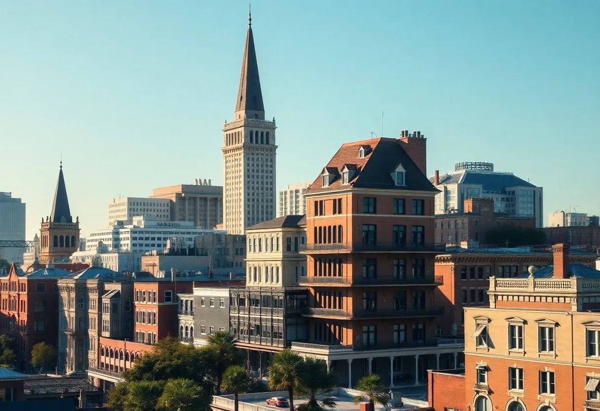 Skyline of New Orleans showcasing modern architecture