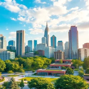Artistic representation of a vibrant New Orleans skyline
