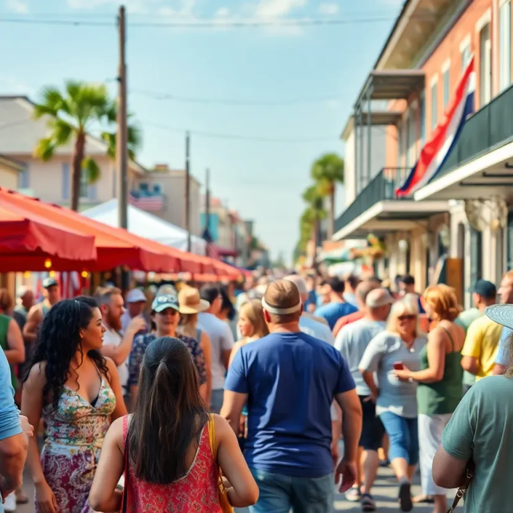 People enjoying summer festivals in New Orleans