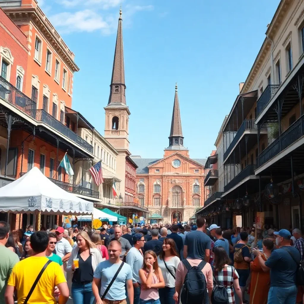 Crowd enjoying a festival in New Orleans