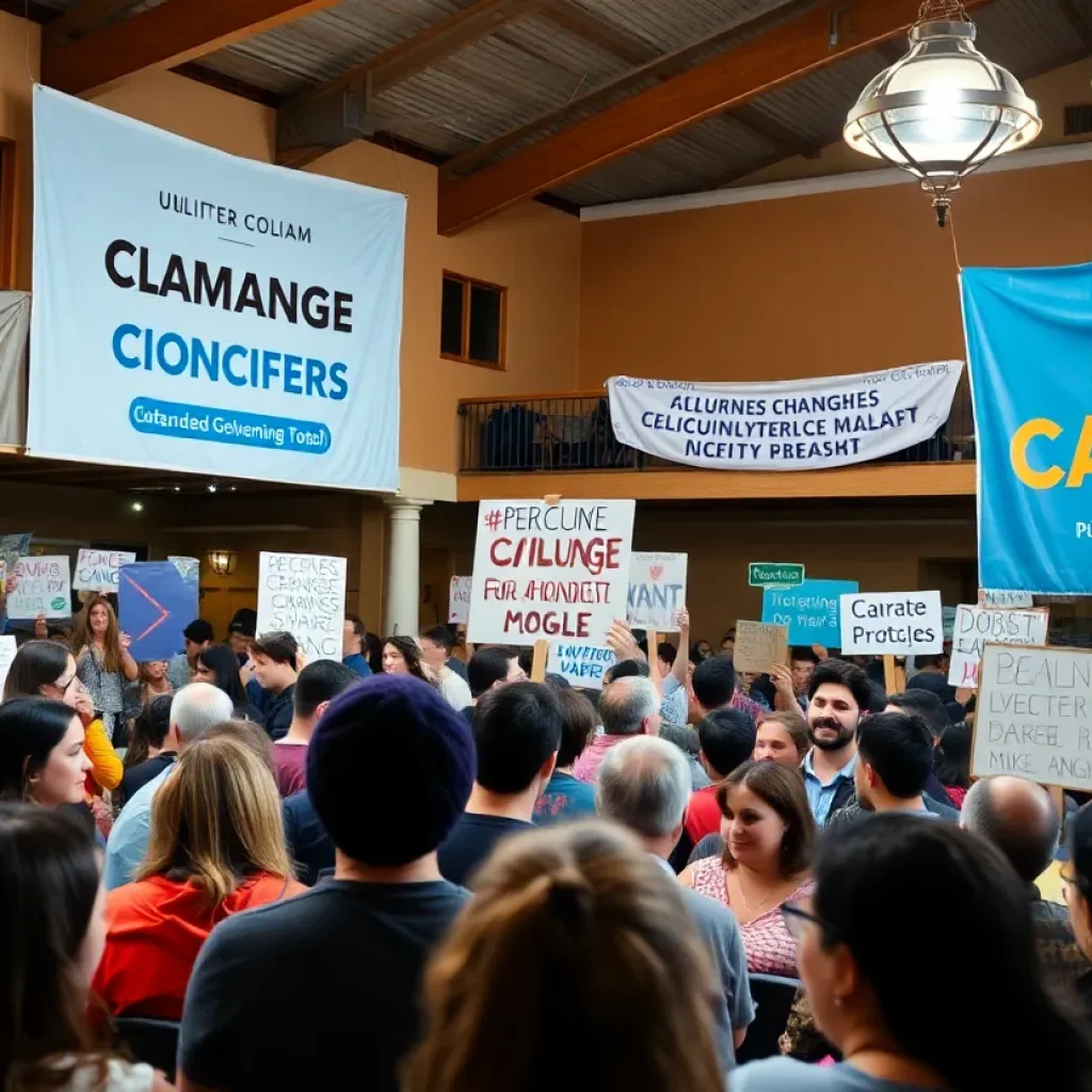 Community members gathered for a political rally in New Orleans