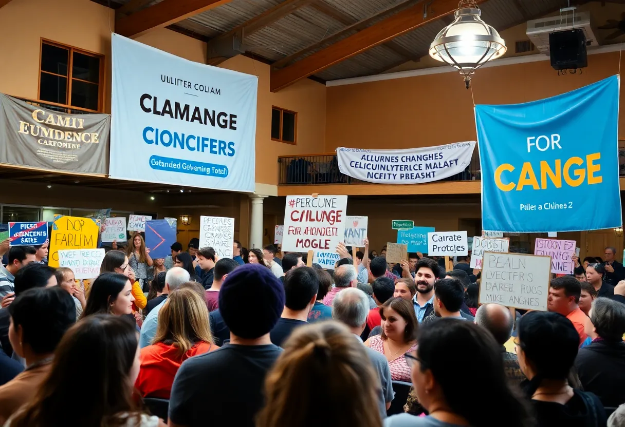 Community members gathered for a political rally in New Orleans