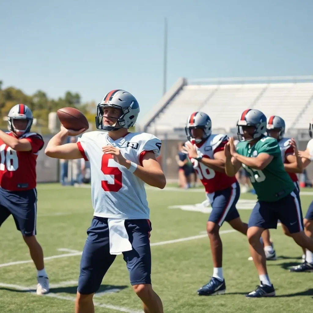 Quarterbacks practicing at New Orleans Saints training camp