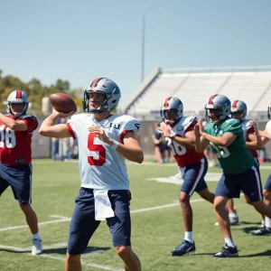 Quarterbacks practicing at New Orleans Saints training camp