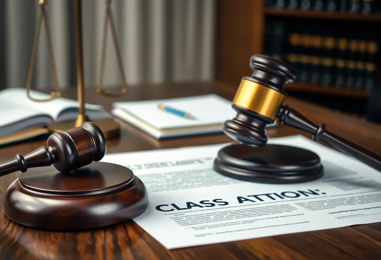 Gavel and legal documents representing a class action lawsuit