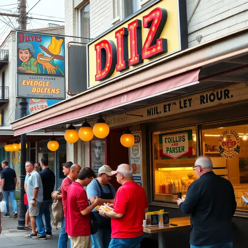 Exterior view of Stein's Market and Deli with people dining outside