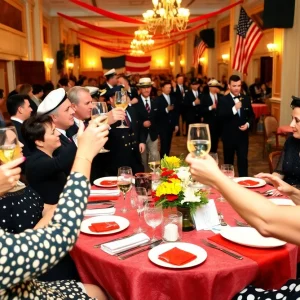 Guests at the 75th anniversary of the Stormin' of the Sazerac celebration in vintage clothing