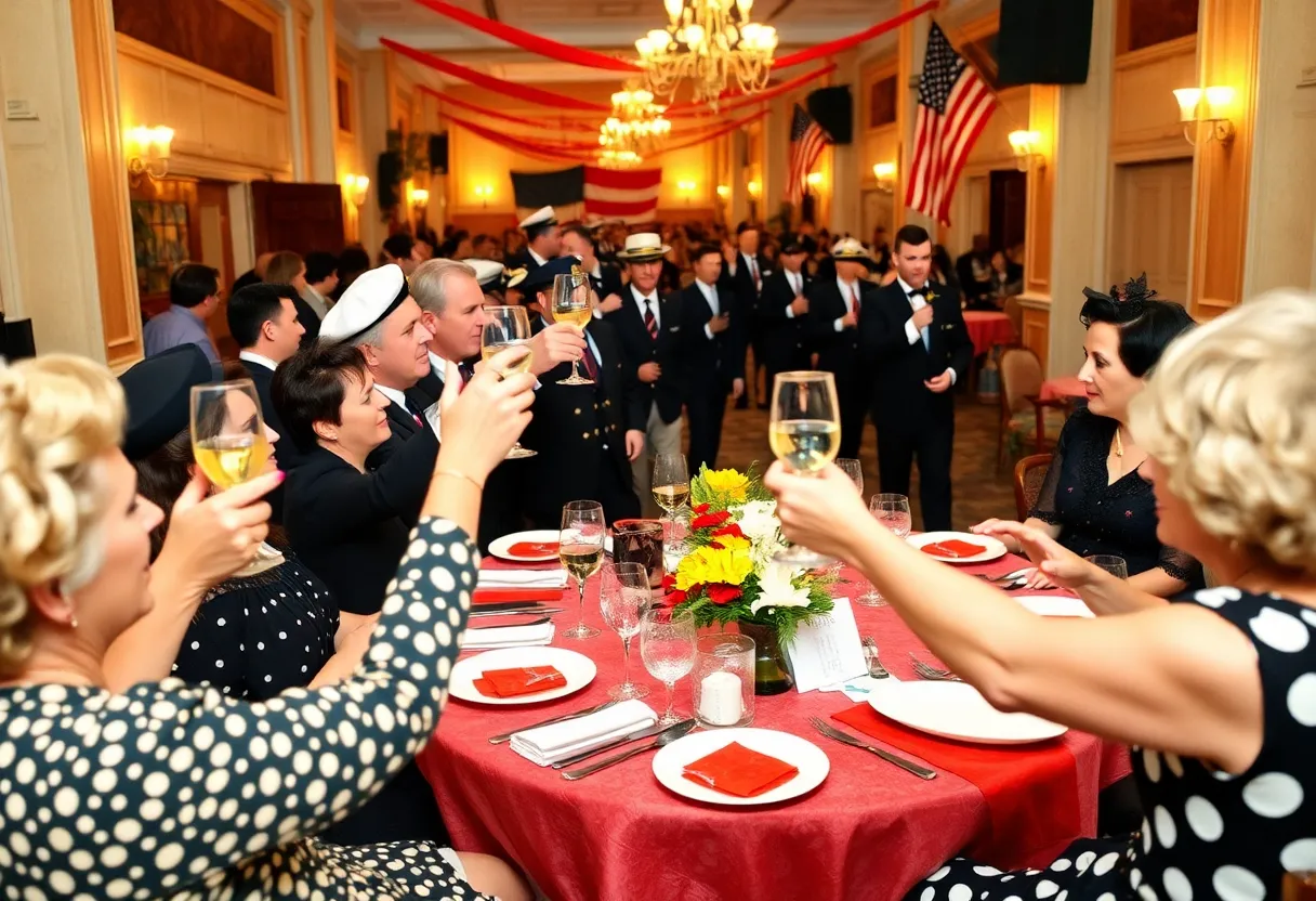 Guests at the 75th anniversary of the Stormin' of the Sazerac celebration in vintage clothing