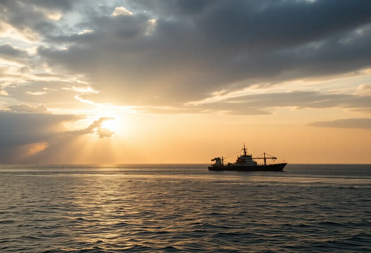 An overview of the Strait of Hormuz highlighting oil transport routes.
