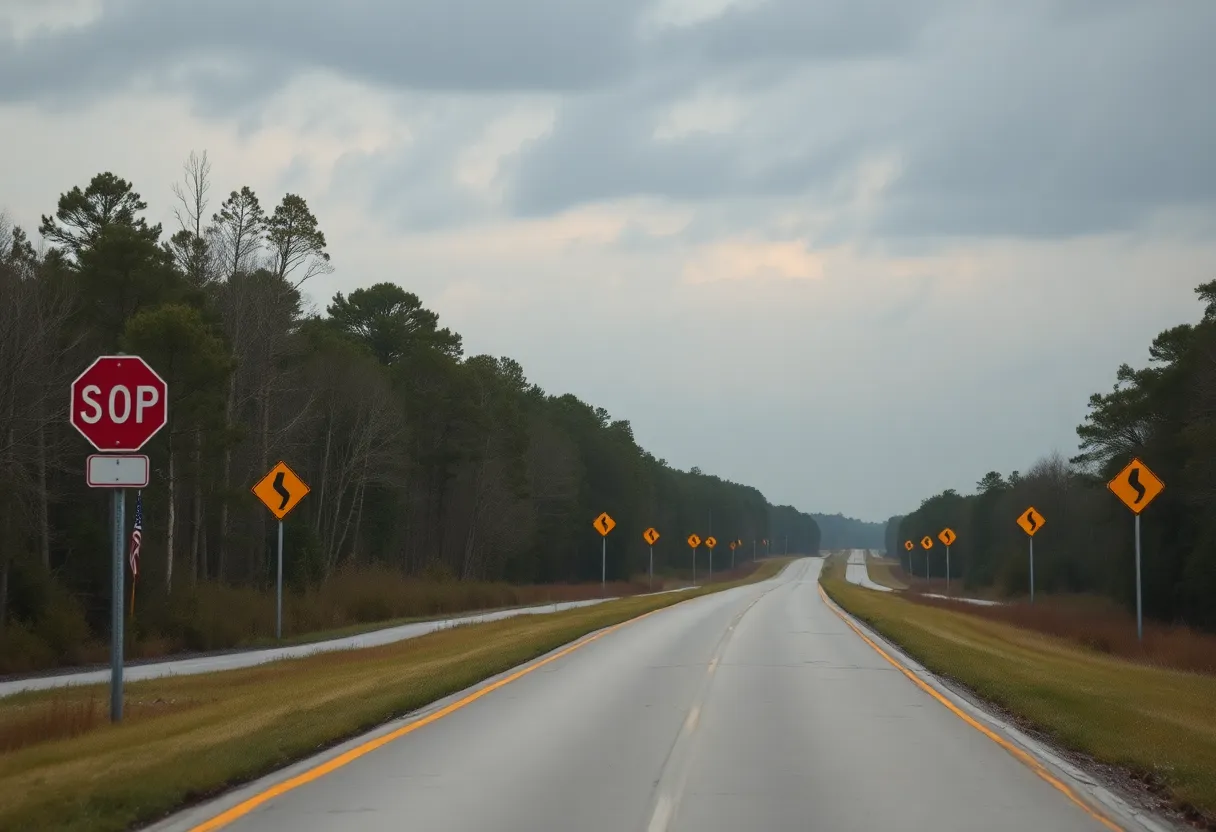A Louisiana highway sign emphasizing traffic safety.