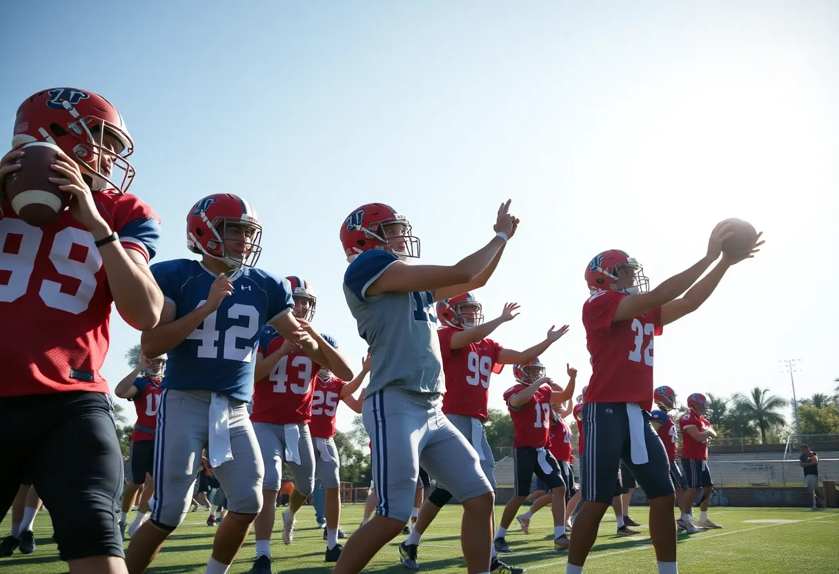 Quarterback Tyler Shough participating in training at the Manning Passing Academy
