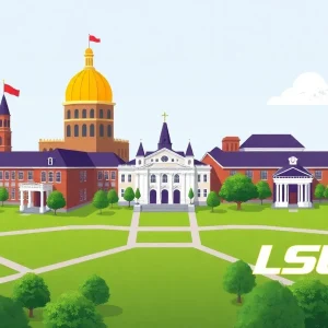 Illustration of university campuses merging for the transition.