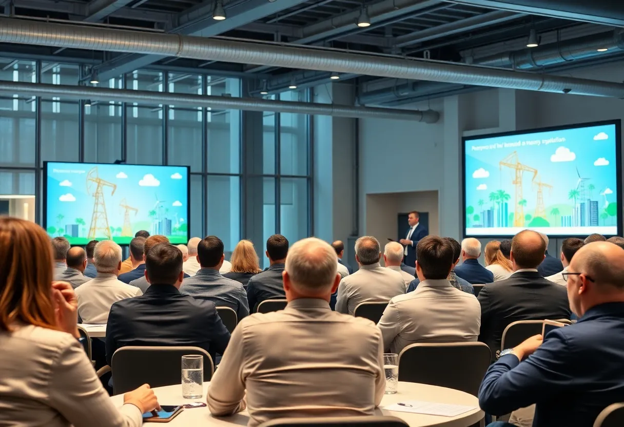 Attendees at the utility regulation conference discussing energy sources