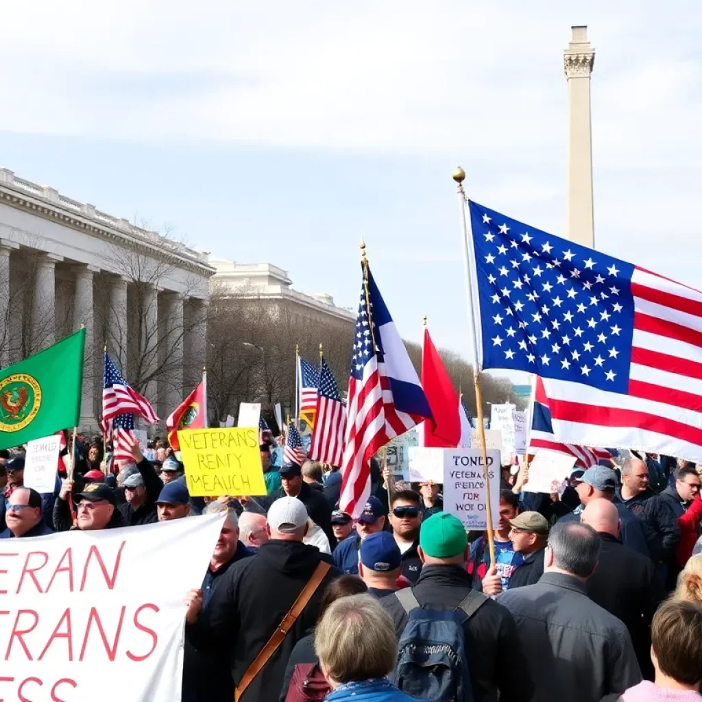 Veterans protesting at the National Mall