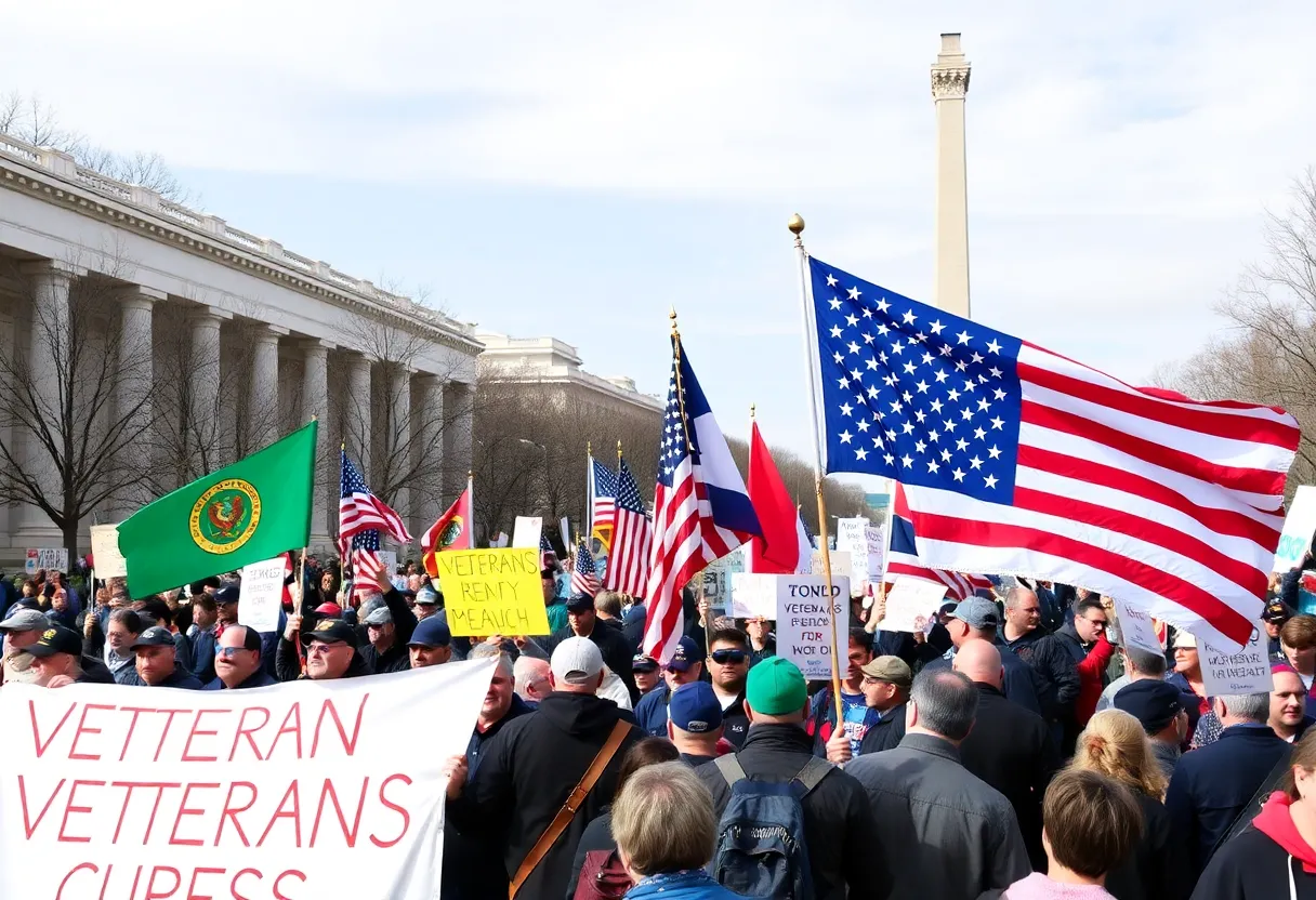 Veterans protesting at the National Mall